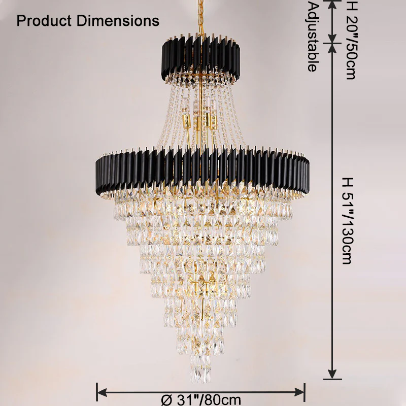 WOMO Tiered Tapered Crystal Chandelier-WM2699 - Image 13