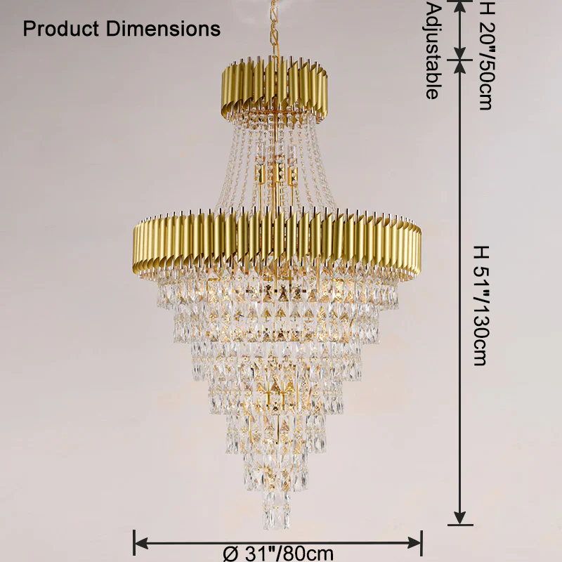 WOMO Tiered Tapered Crystal Chandelier-WM2699 - Image 15