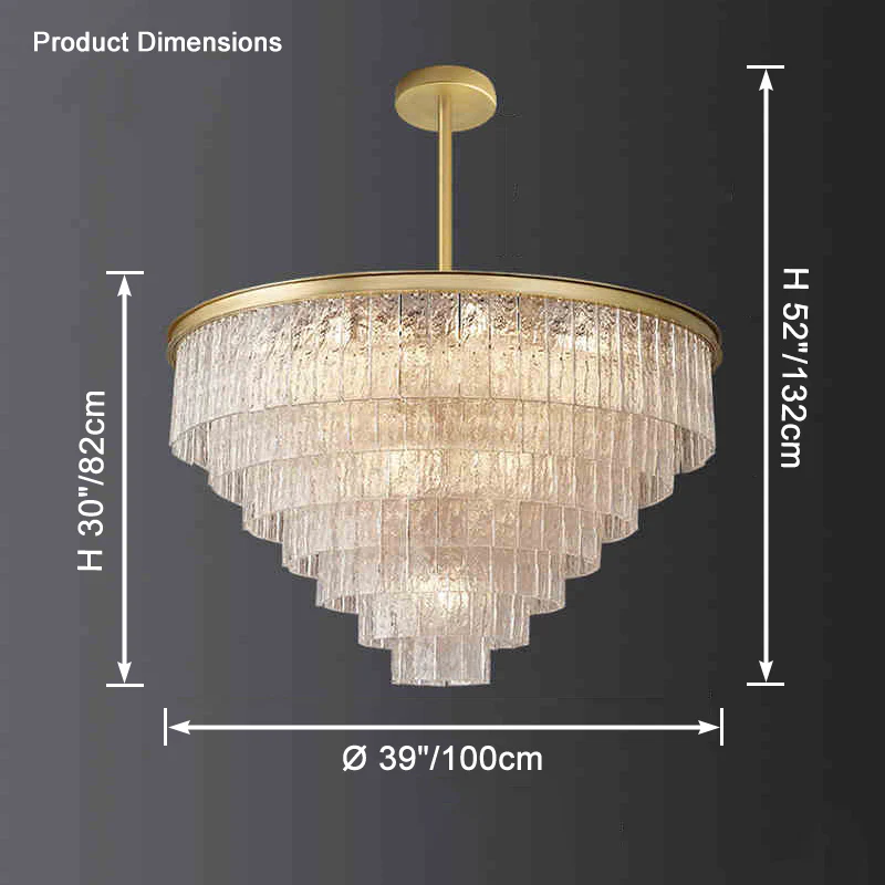 WOMO Gold Tiered Glass Chandelier-WM2601 - Image 21