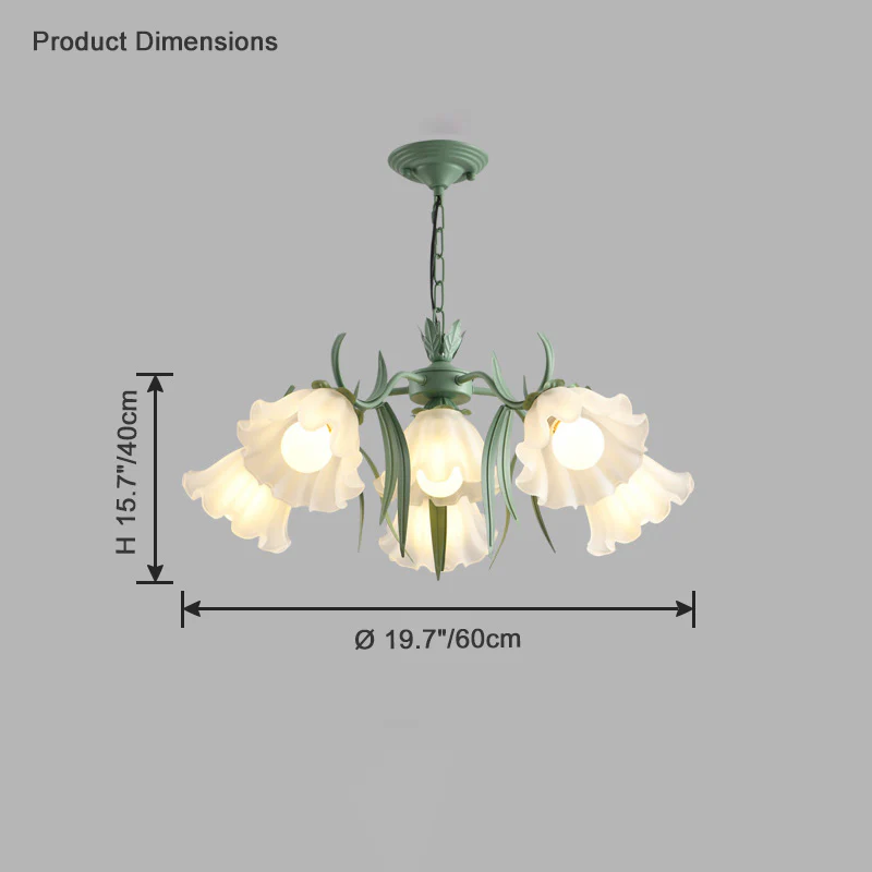 WOMO Tole Flower Glass Chandelier-WM2307 - Image 15