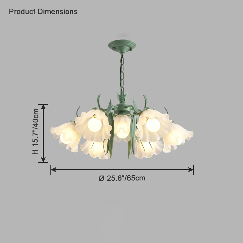 WOMO Tole Flower Glass Chandelier-WM2307 - Image 17