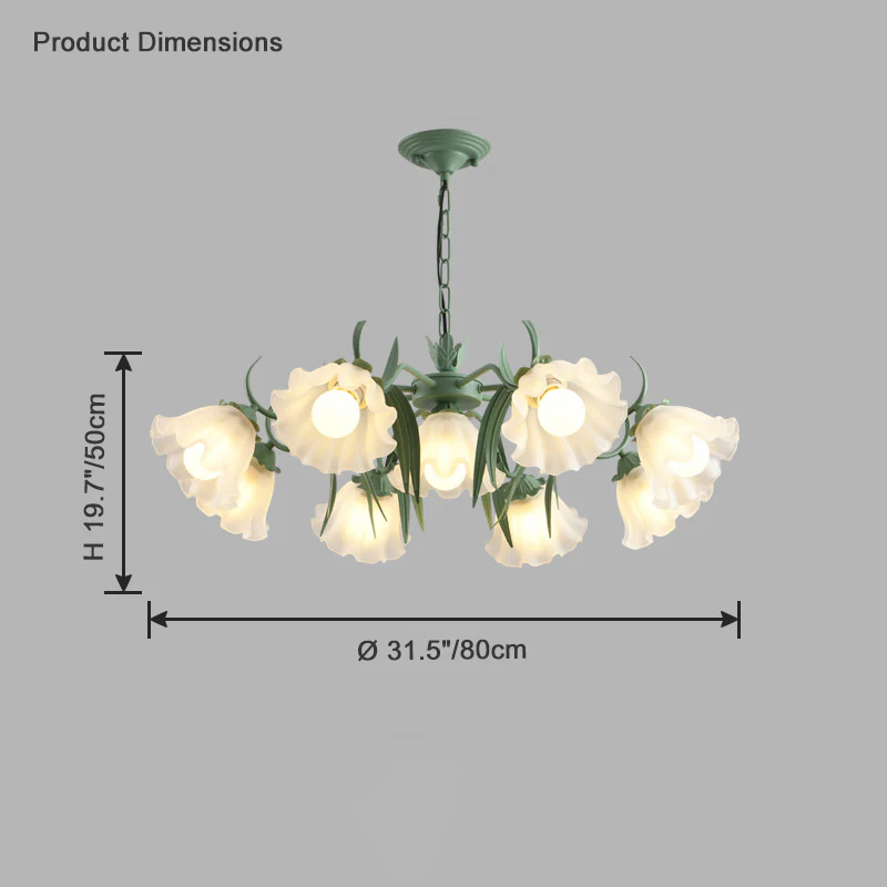 WOMO Tole Flower Glass Chandelier-WM2307 - Image 19