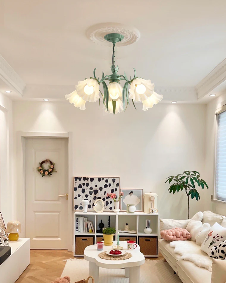 WOMO Tole Flower Glass Chandelier-WM2307 - Image 3