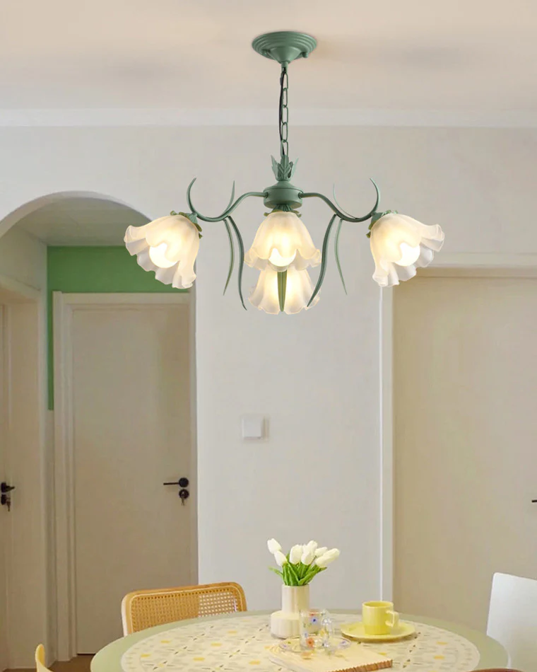 WOMO Tole Flower Glass Chandelier-WM2307 - Image 4