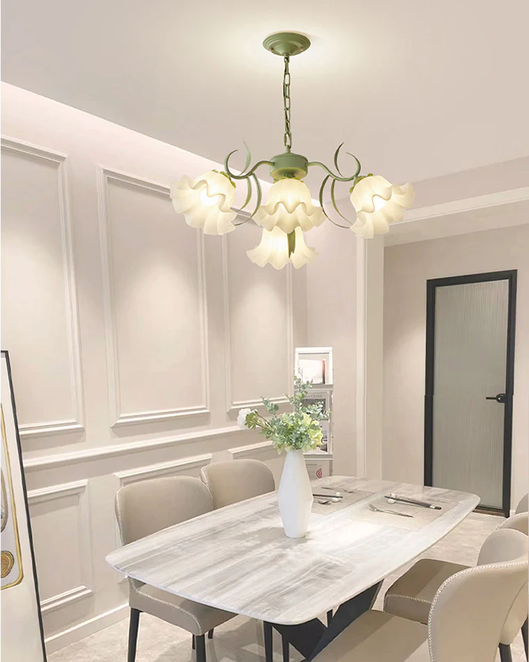 WOMO Tole Flower Glass Chandelier-WM2307 - Image 7