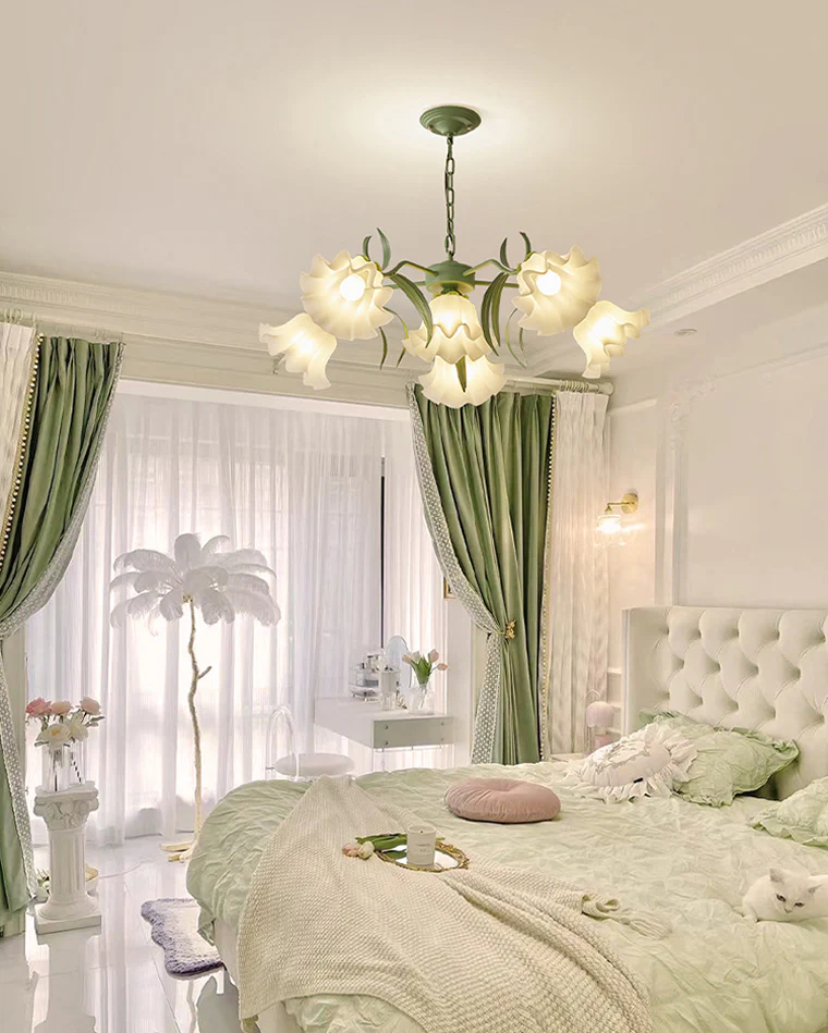 WOMO Tole Flower Glass Chandelier-WM2307 - Image 8