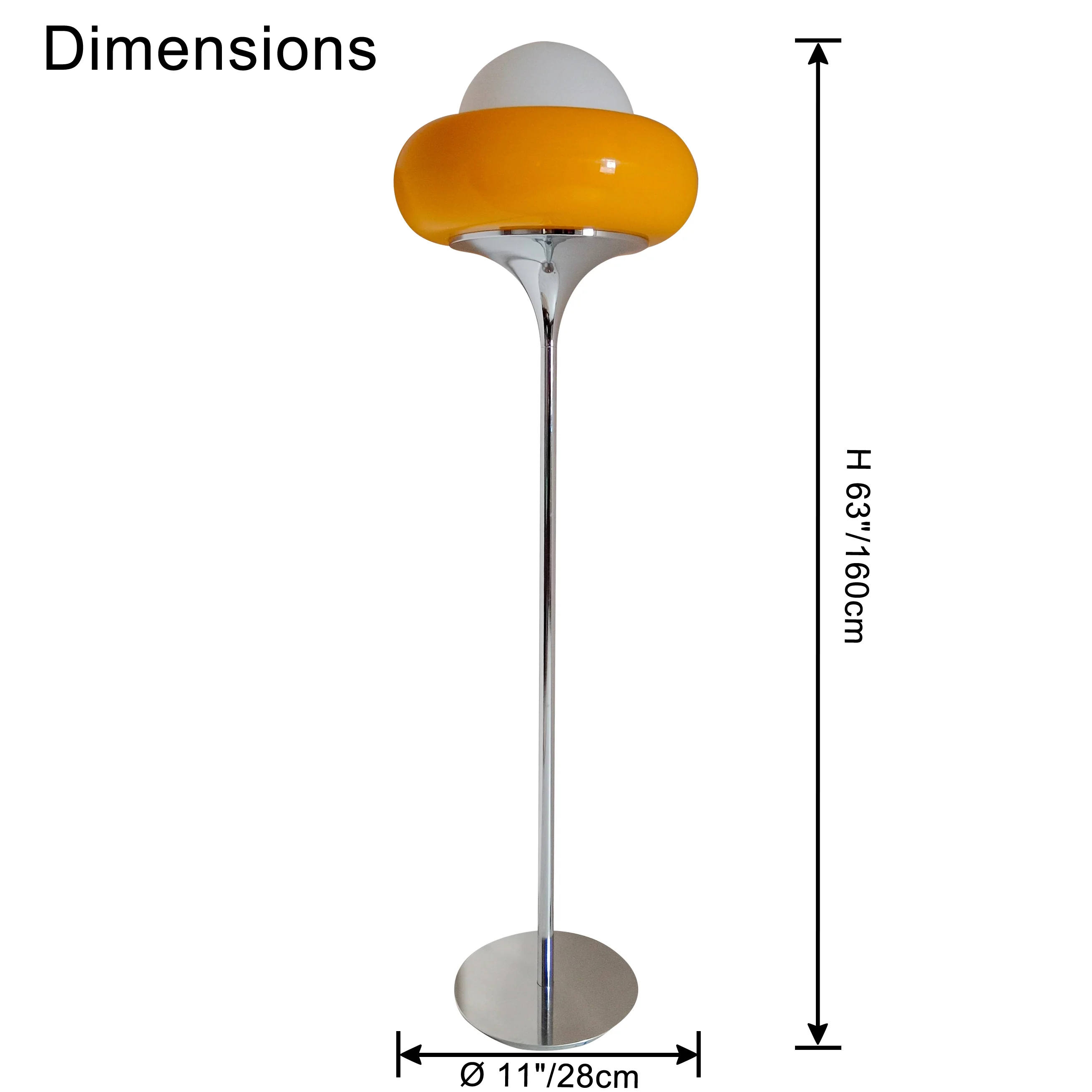 WOMO Torchiere Orange Floor Lamp-WM7092 - Image 16
