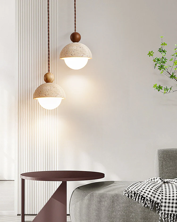 WOMO Travertine Globe Pendant Light-WM3085 - Image 2