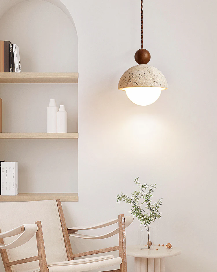 WOMO Travertine Globe Pendant Light-WM3085 - Image 3