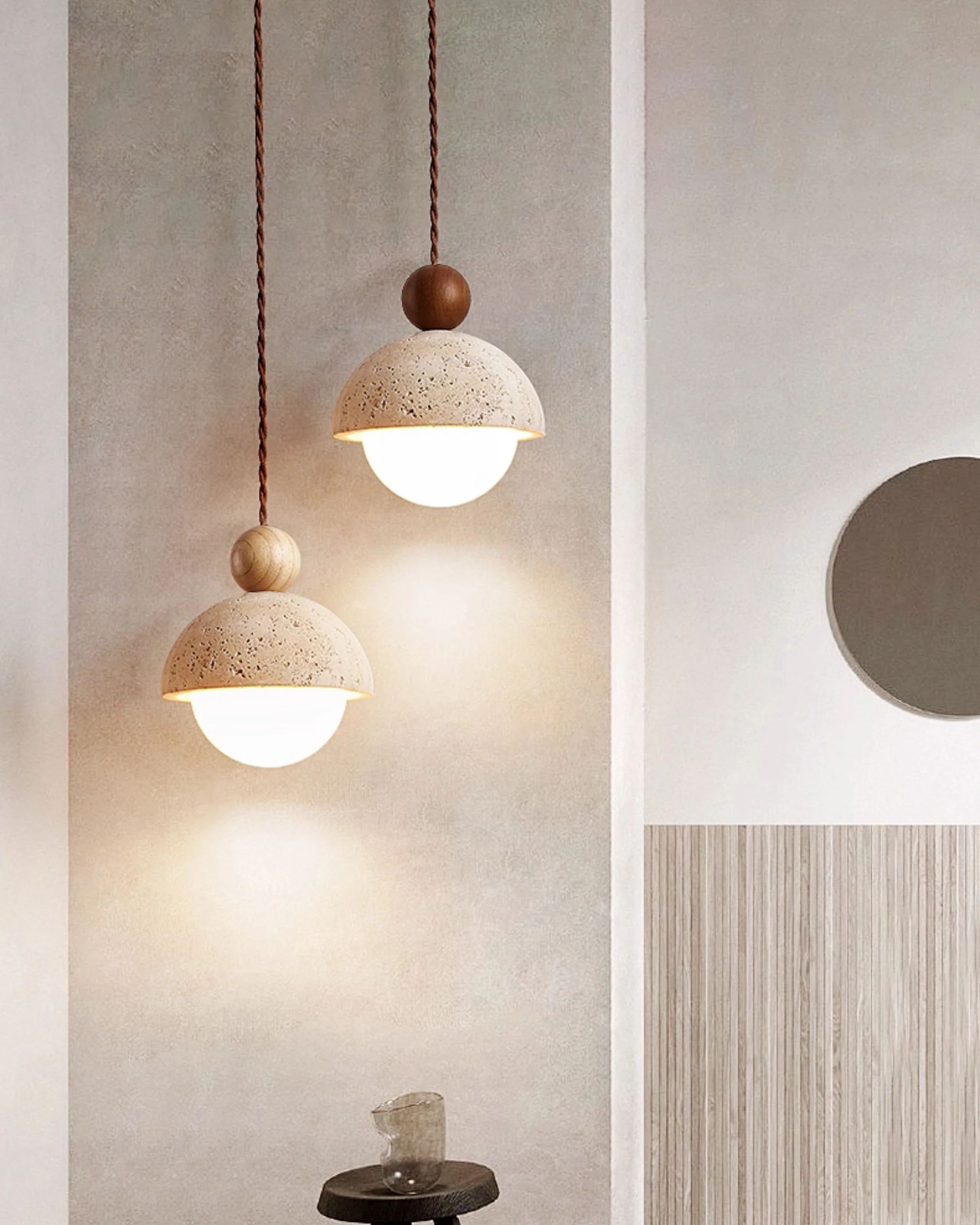 WOMO Travertine Globe Pendant Light-WM3085 - Image 5