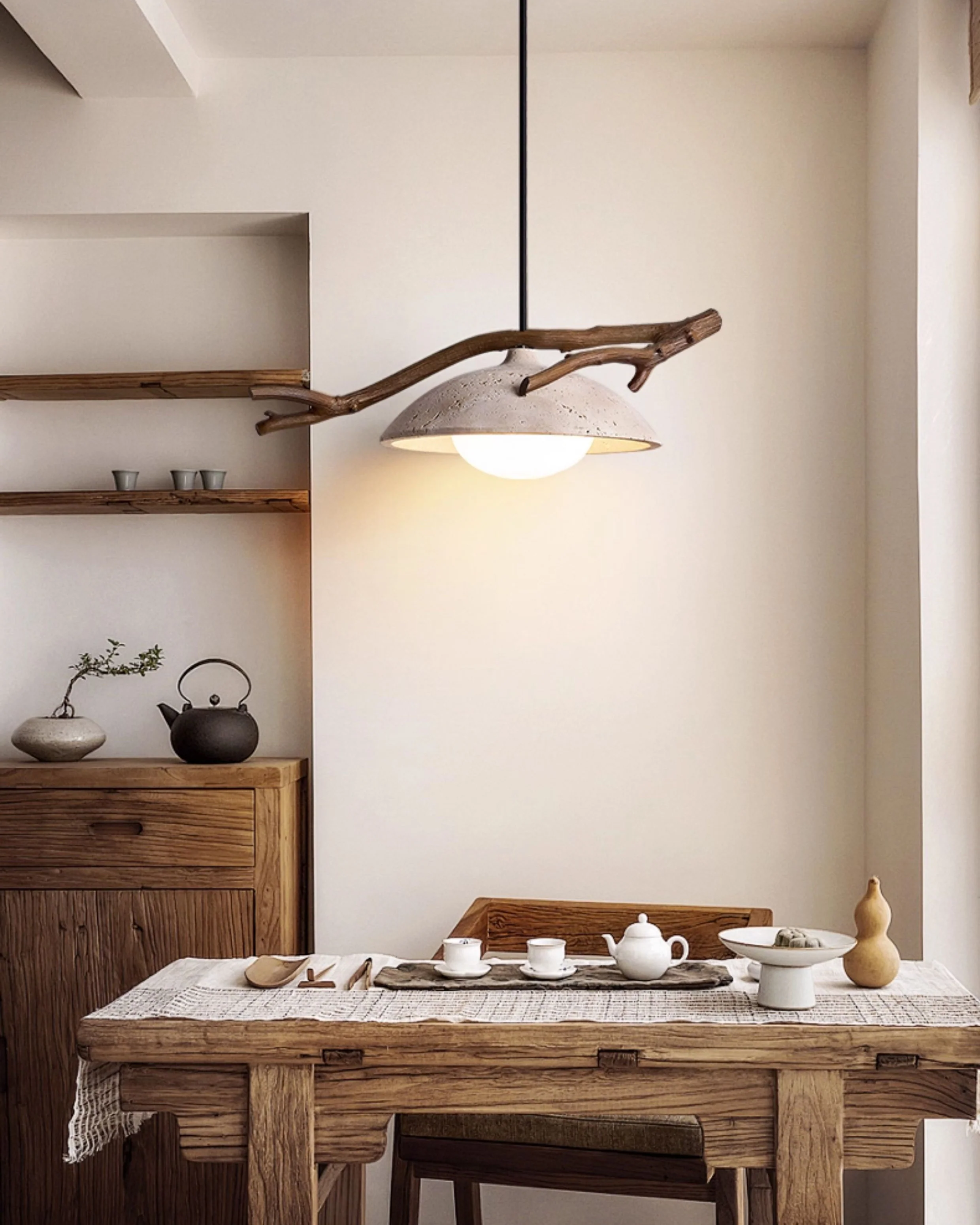 WOMO Tree Branch Dome Travertine Pendant Light-WM3095 - Image 3