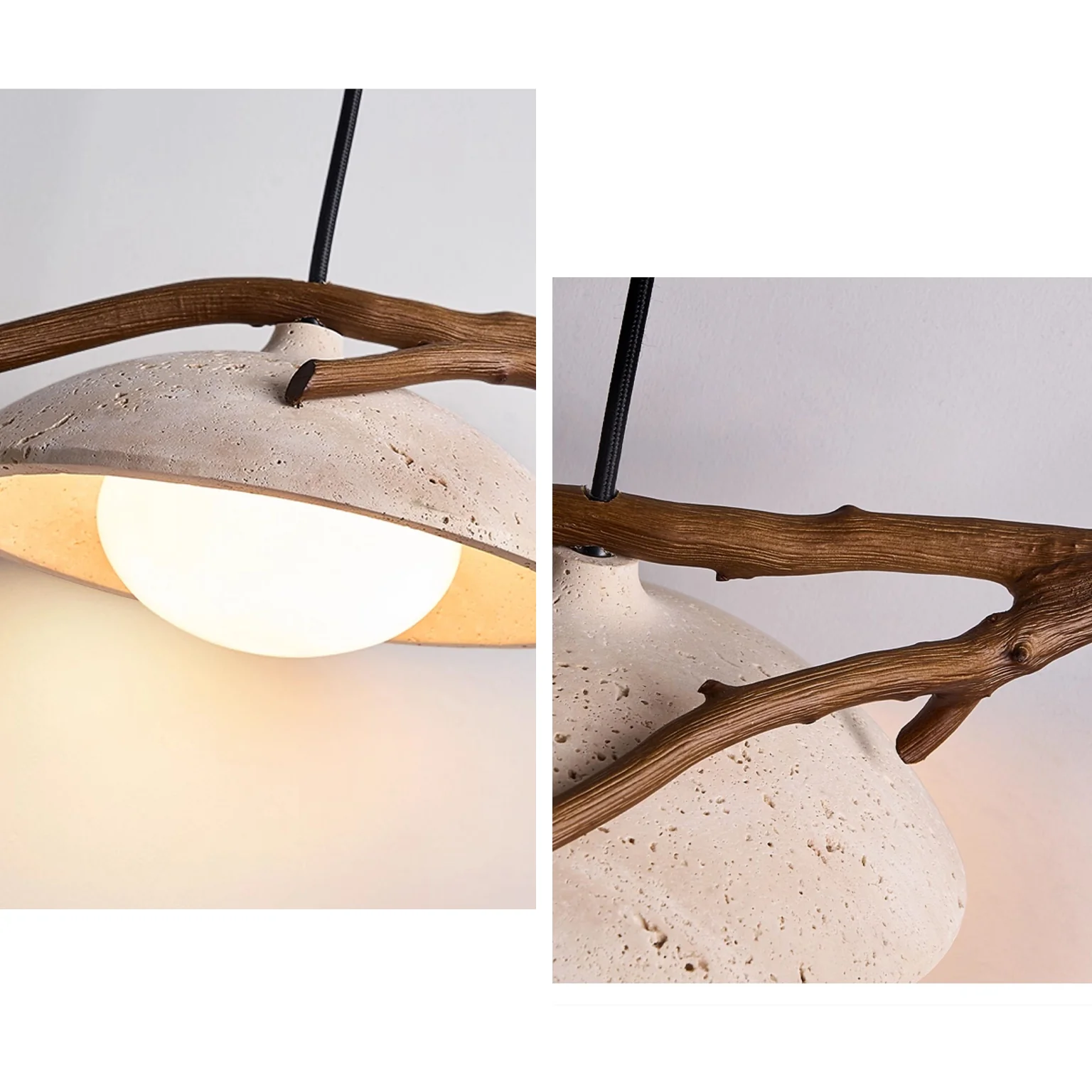 WOMO Tree Branch Dome Travertine Pendant Light-WM3095 - Image 7