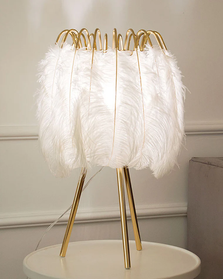 WOMO Stylish Tripod Feather Table Lamp-WM8036 - Image 3