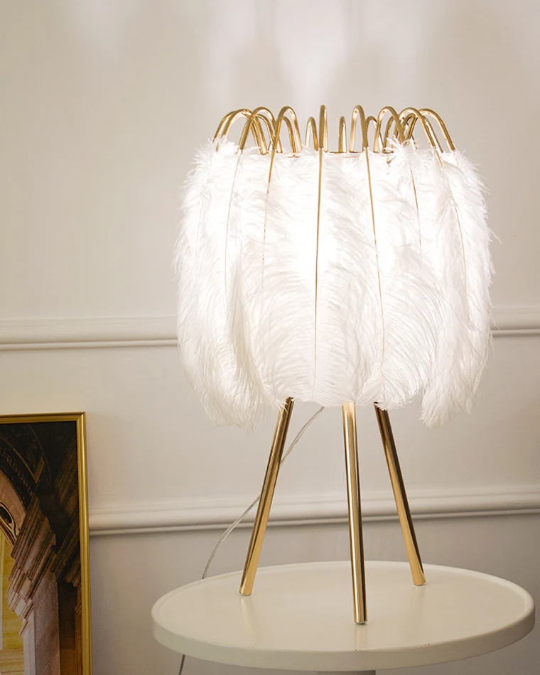 WOMO Stylish Tripod Feather Table Lamp-WM8036 - Image 6