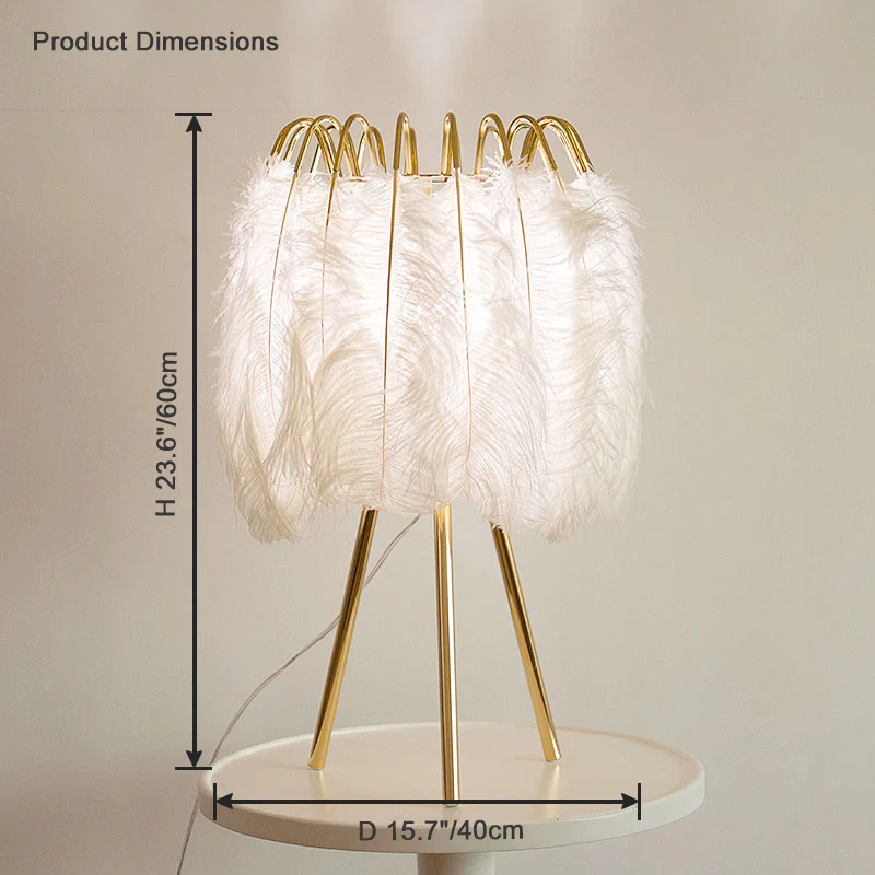 WOMO Stylish Tripod Feather Table Lamp-WM8036 - Image 8