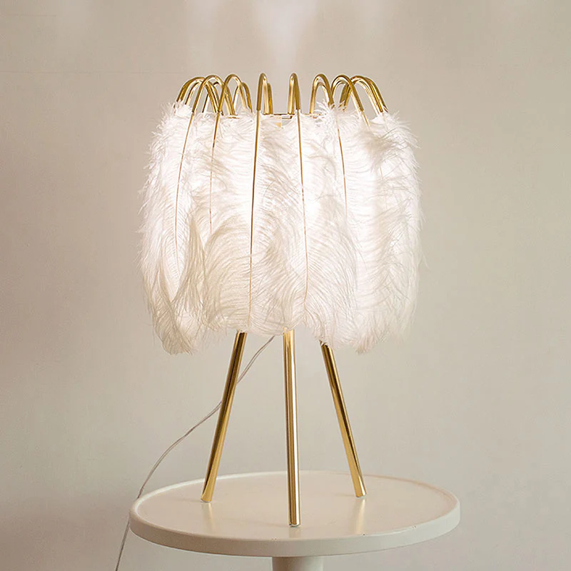 WOMO Stylish Tripod Feather Table Lamp-WM8036 - Image 9