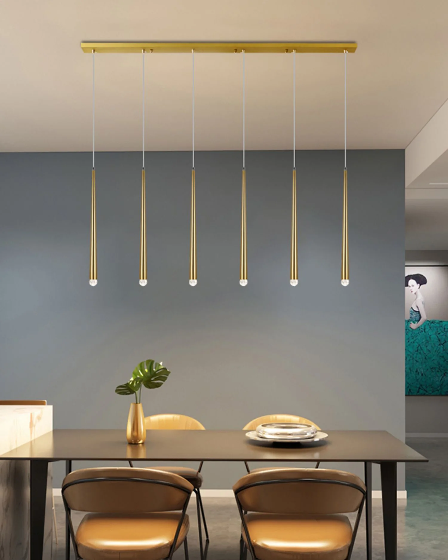 WOMO Tube Linear Chandelier-WM2909 - Image 2