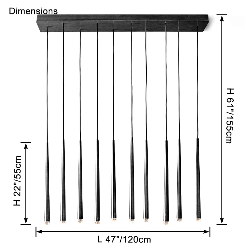 WOMO Tube Linear Chandelier-WM2909 - Image 27