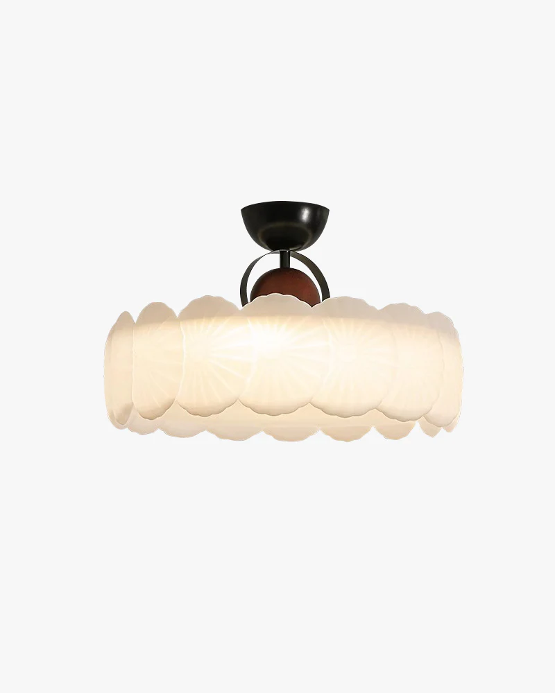 WOMO Textured Round Semi Flush Ceiling Light-WM1161