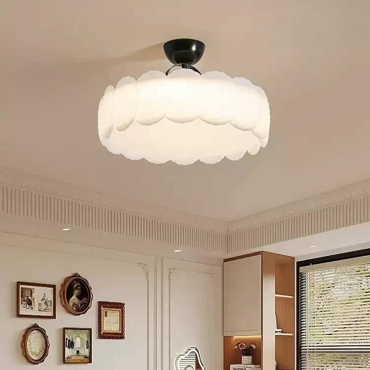 WOMO Textured Round Semi Flush Ceiling Light-WM1161 - Image 2