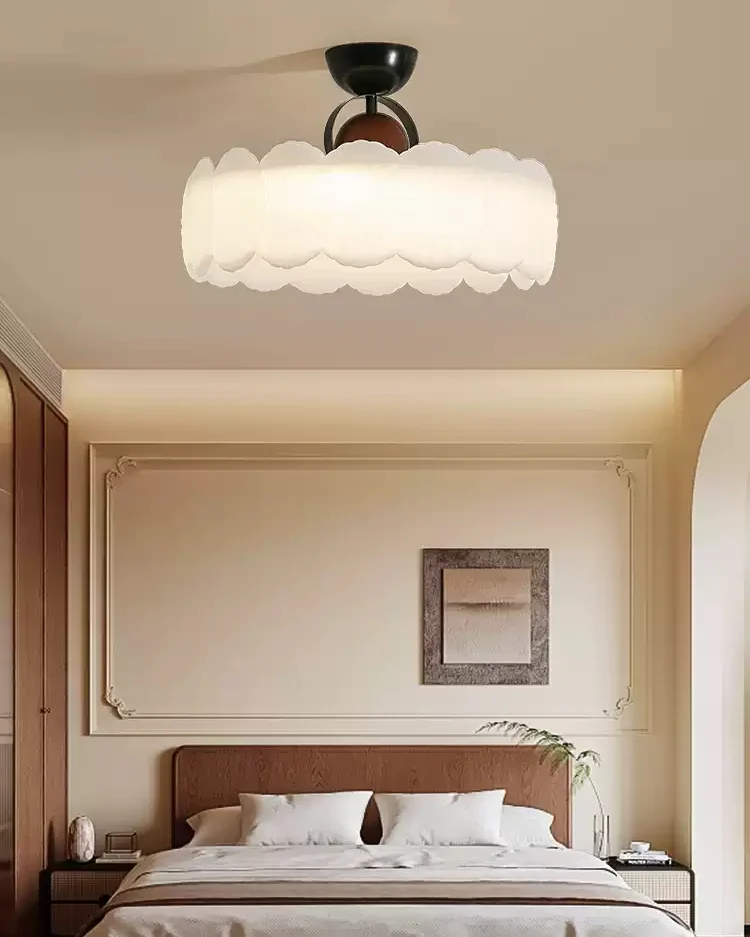 WOMO Textured Round Semi Flush Ceiling Light-WM1161 - Image 3