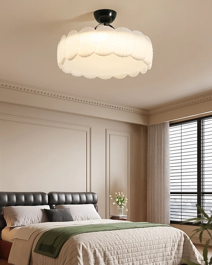 WOMO Textured Round Semi Flush Ceiling Light-WM1161 - Image 4