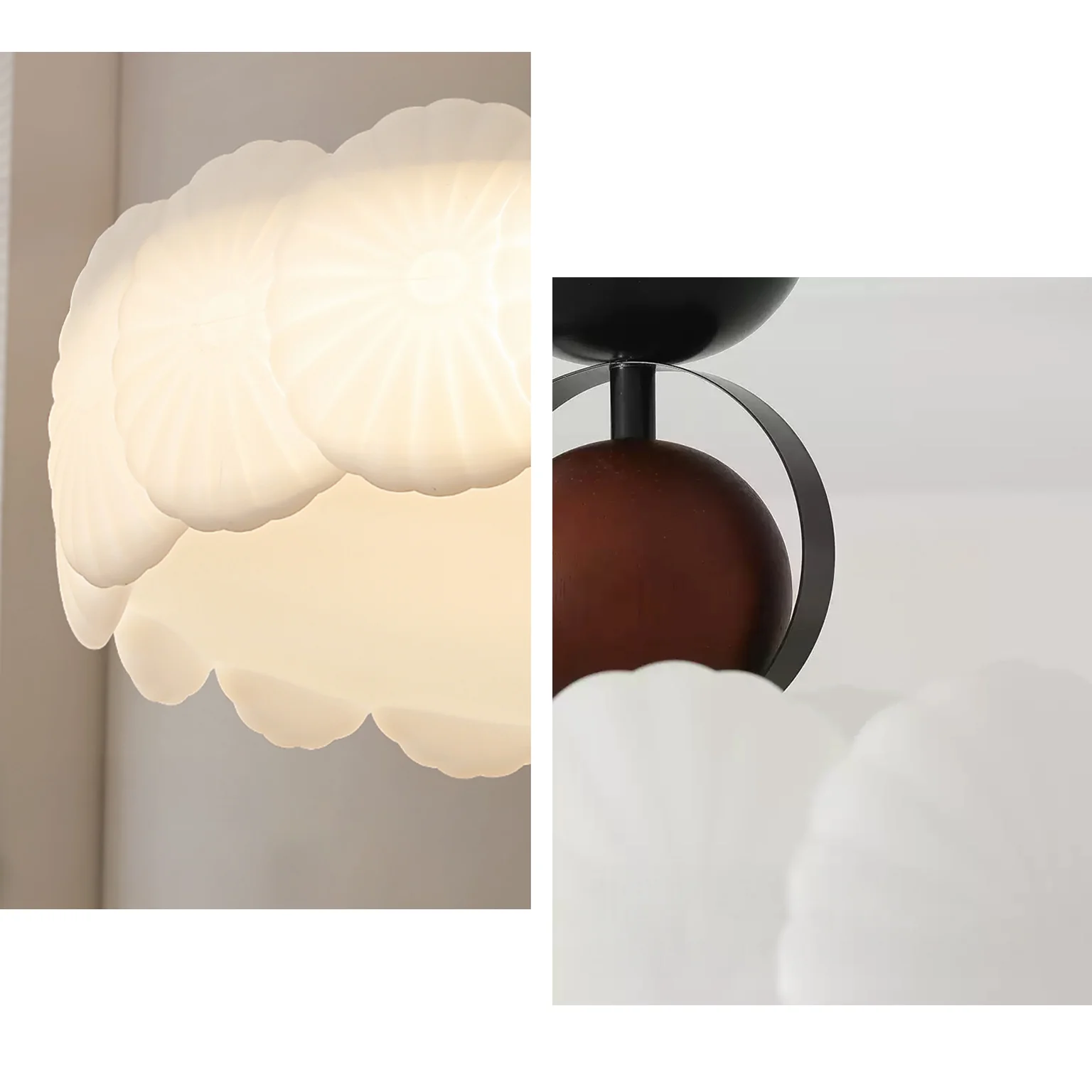WOMO Textured Round Semi Flush Ceiling Light-WM1161 - Image 7