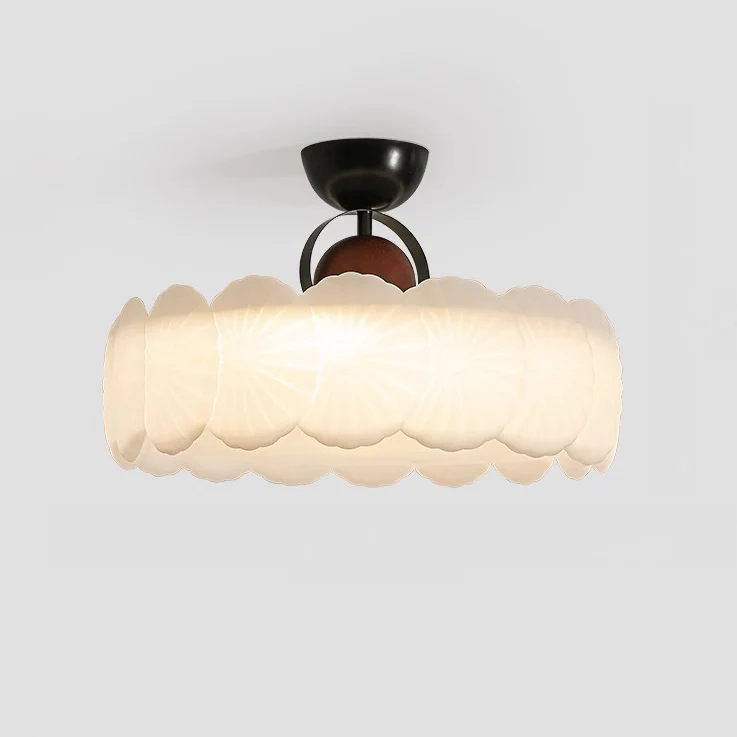 WOMO Textured Round Semi Flush Ceiling Light-WM1161 - Image 9
