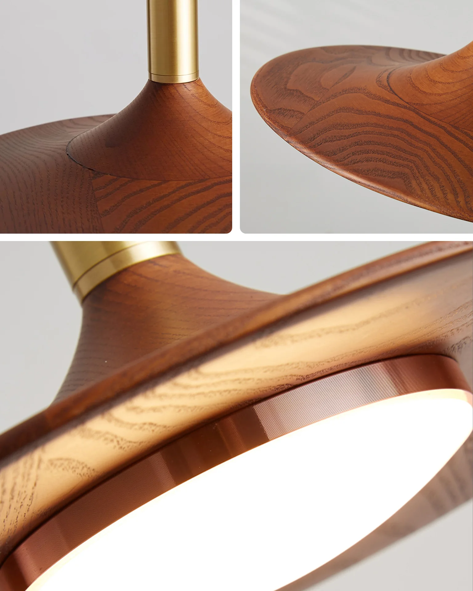 WOMO Walnut Cone Disc Pendant Light-WM2986 - Image 10