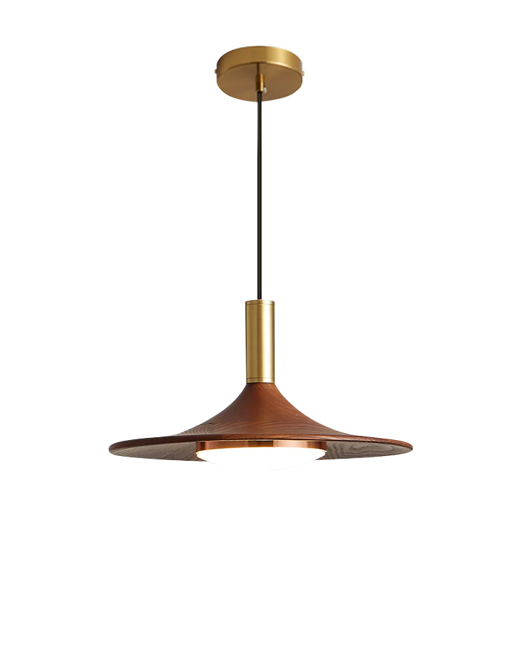 WOMO Walnut Cone Disc Pendant Light-WM2986 - Image 11
