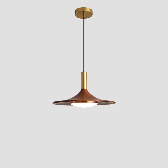 WOMO Walnut Cone Disc Pendant Light-WM2986 - Image 12