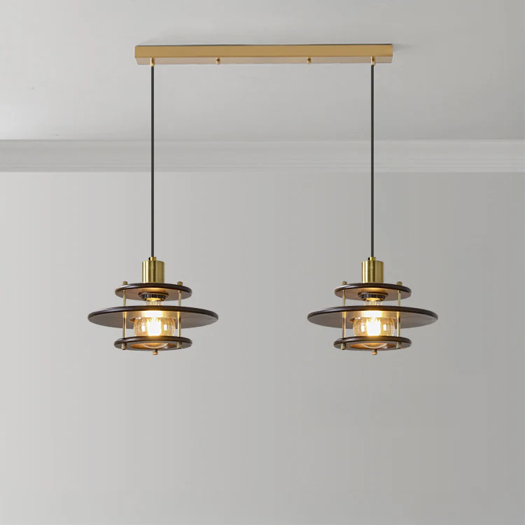 WOMO Walnut Flying Saucer Pendant Light-WM3003 - Image 11