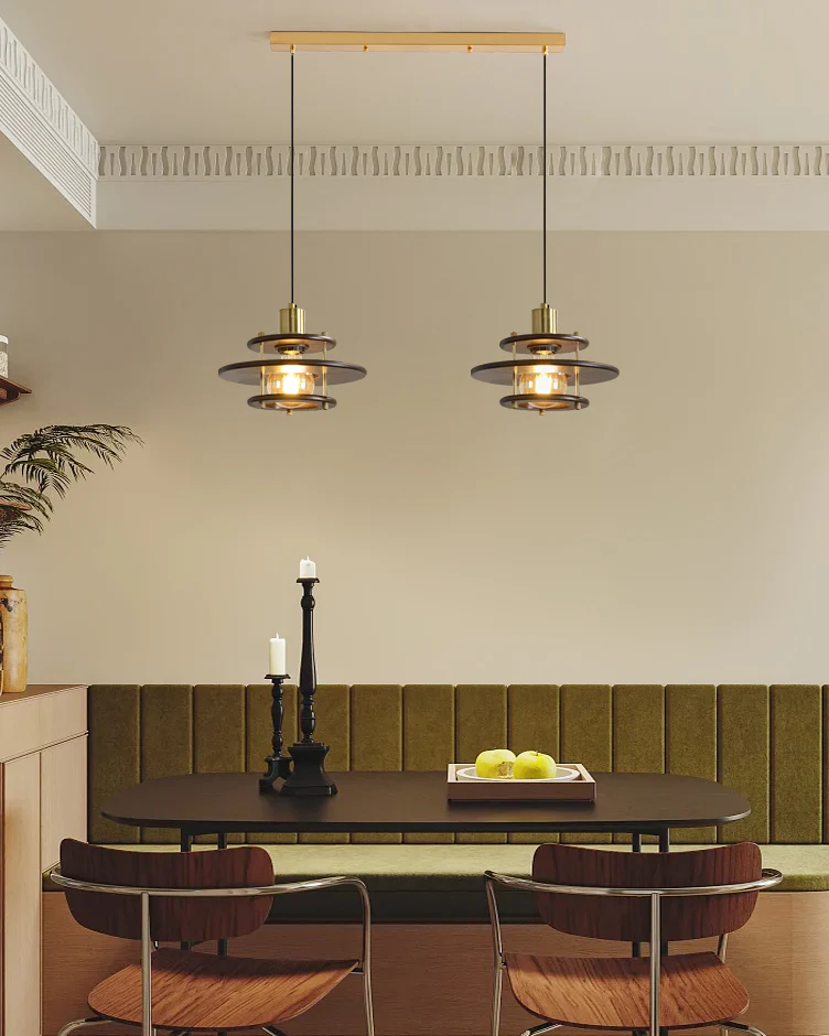 WOMO Walnut Flying Saucer Pendant Light-WM3003 - Image 5