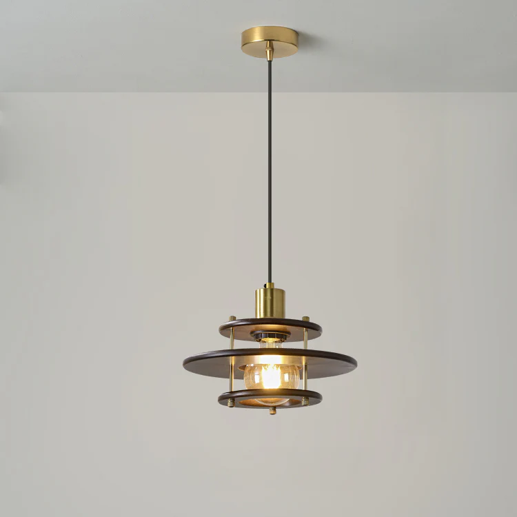 WOMO Walnut Flying Saucer Pendant Light-WM3003 - Image 9