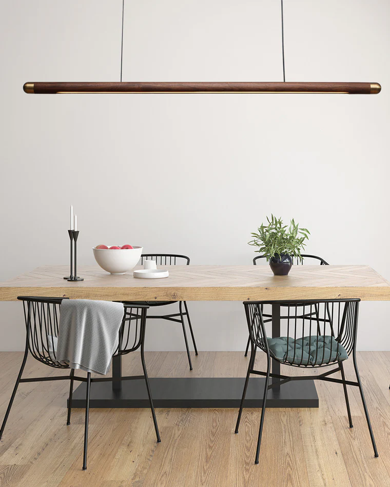 WOMO Walnut Linear Led Pendant Light-WM2520 - Image 11