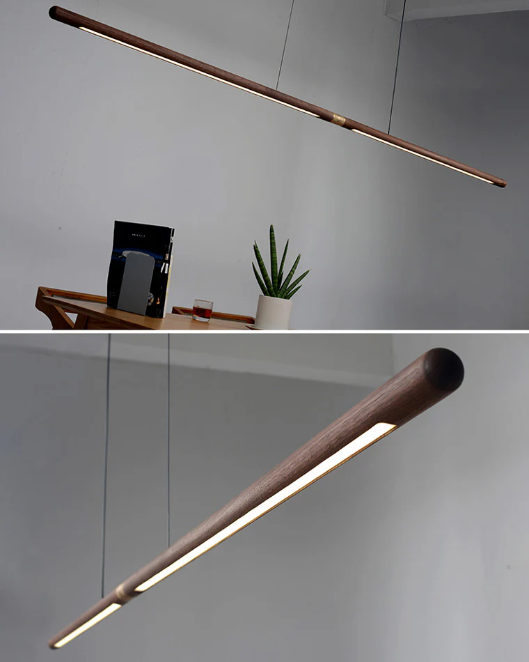 WOMO Walnut Linear Led Pendant Light-WM2520 - Image 12