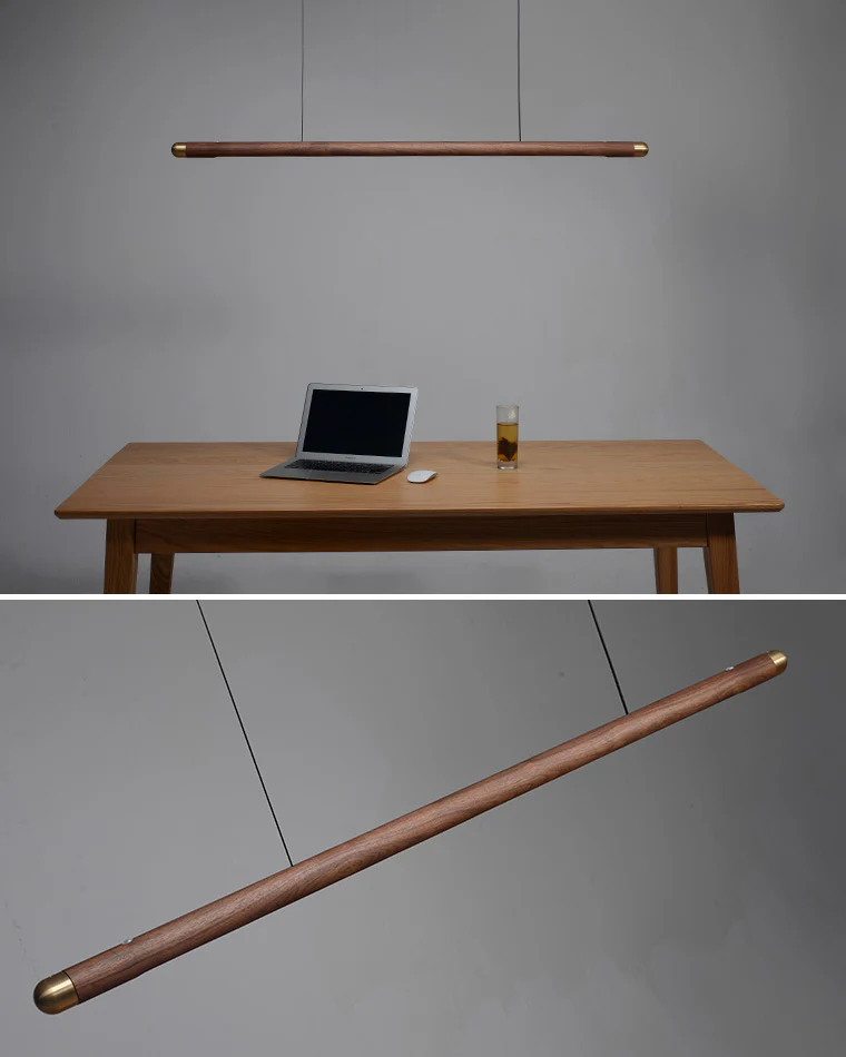 WOMO Walnut Linear Led Pendant Light-WM2520 - Image 13