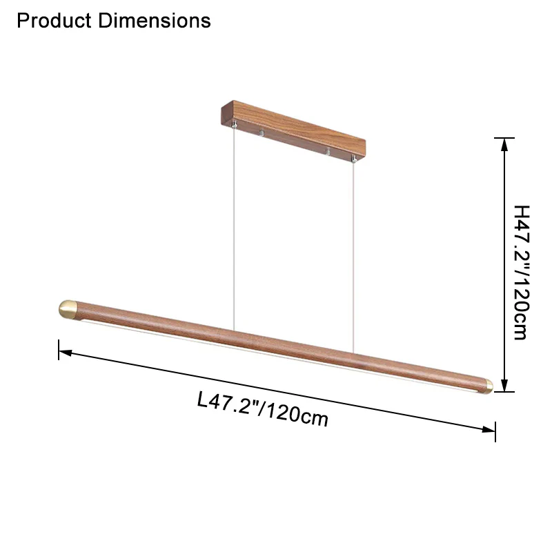 WOMO Walnut Linear Led Pendant Light-WM2520 - Image 22