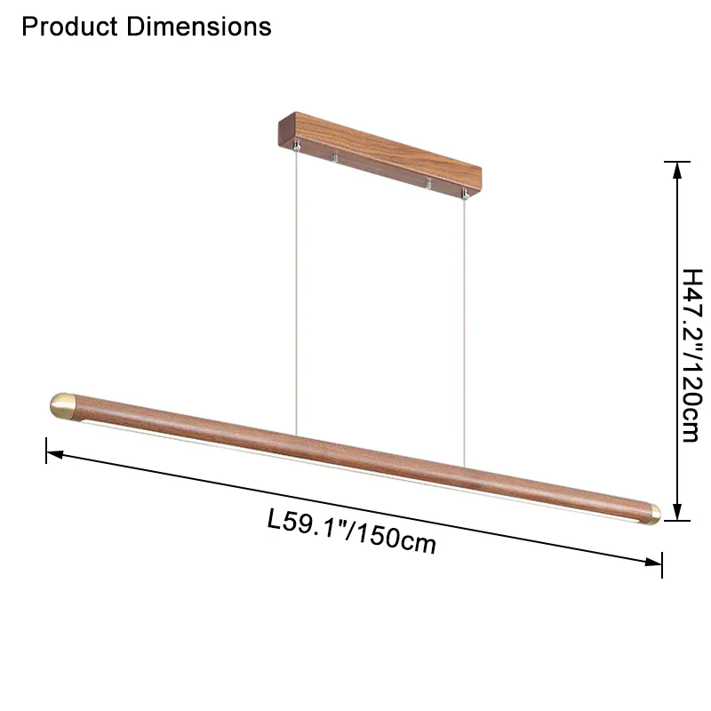 WOMO Walnut Linear Led Pendant Light-WM2520 - Image 24