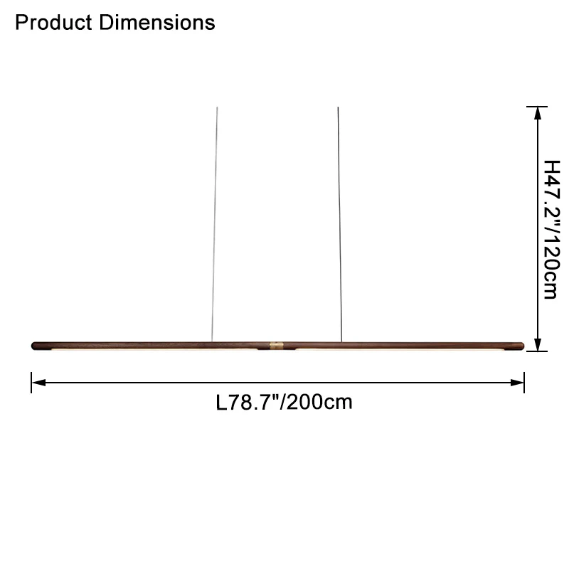 WOMO Walnut Linear Led Pendant Light-WM2520 - Image 28