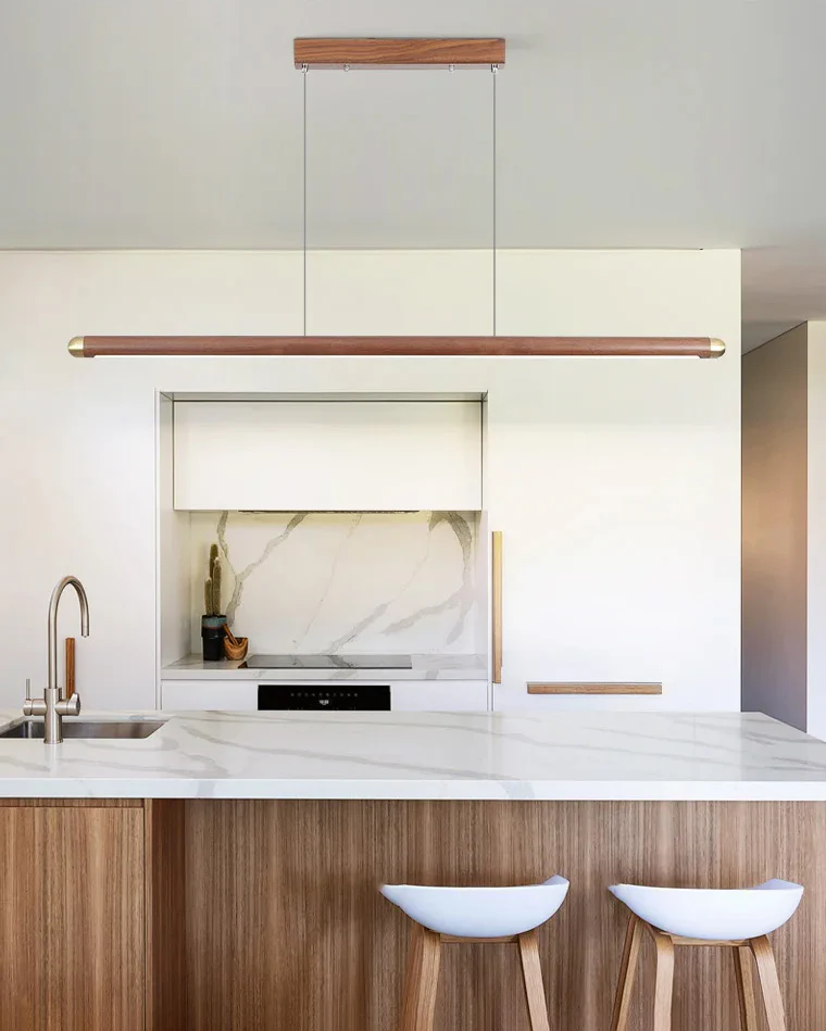 WOMO Walnut Linear Led Pendant Light-WM2520 - Image 4