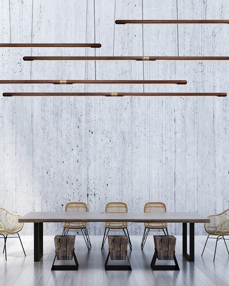 WOMO Walnut Linear Led Pendant Light-WM2520 - Image 5