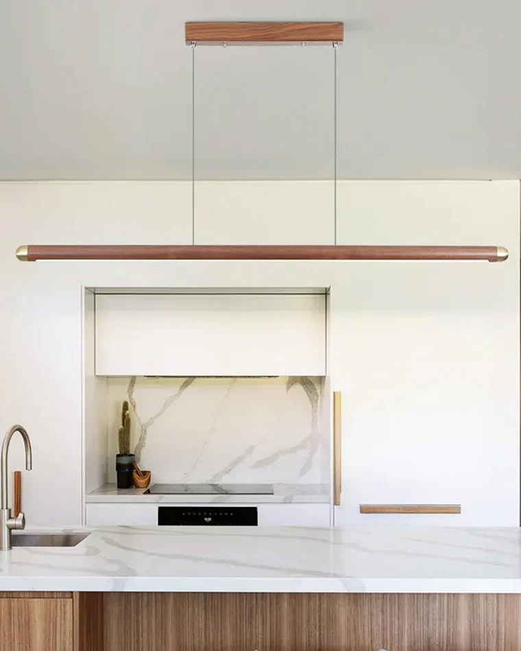 WOMO Walnut Linear Led Pendant Light-WM2520 - Image 7