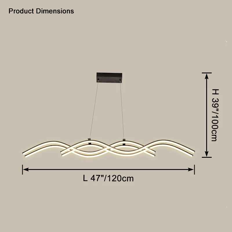 WOMO Wavy Linear Pendant Light-WM2641 - Image 13