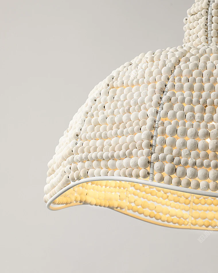WOMO White Beaded Dome Pendant Light-WM2370 - Image 4