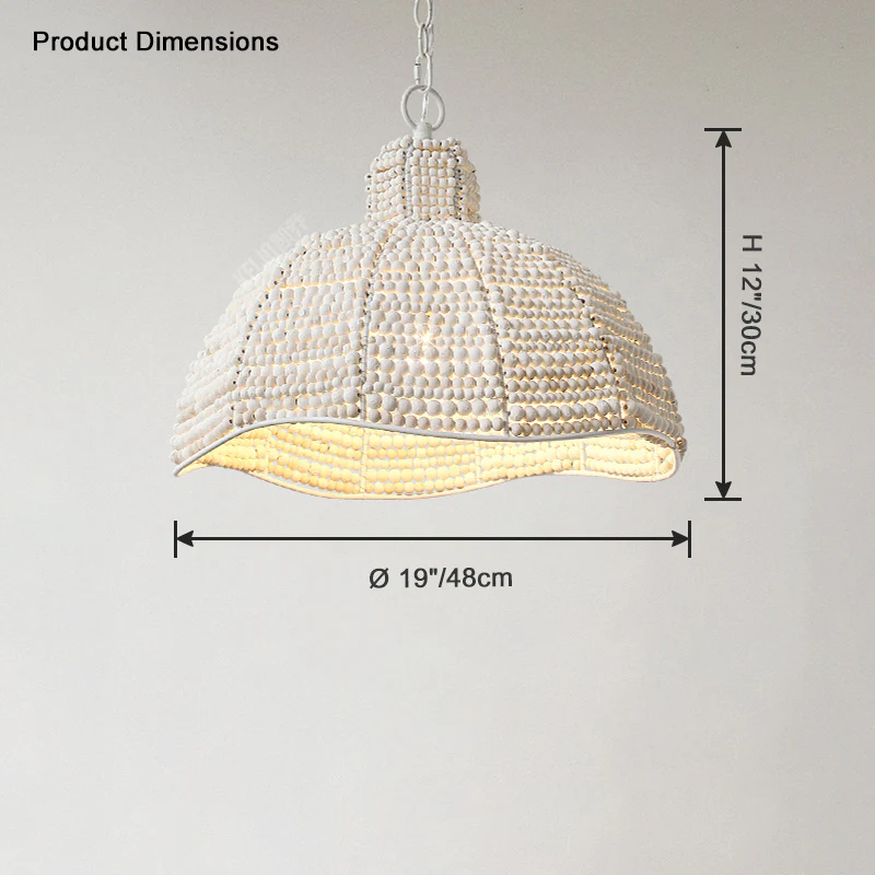 WOMO White Beaded Dome Pendant Light-WM2370 - Image 6
