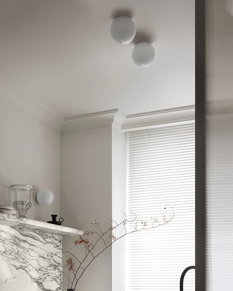 WOMO White Globe Glass Wall Sconce-WM6124 - Image 8