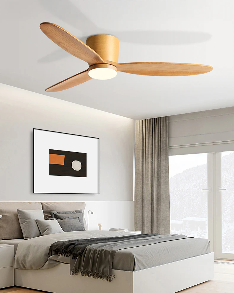 WOMO Wood Low Profile Ceiling Fan Lamp - WM5259 - Image 2