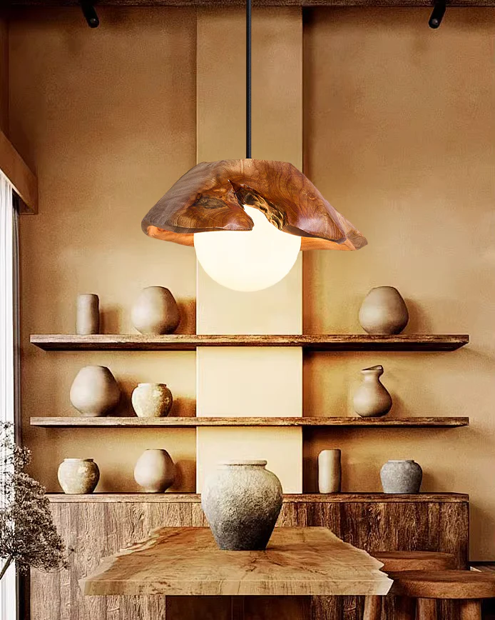 WOMO Wood Shaded Pendant Light-WM3062 - Image 6
