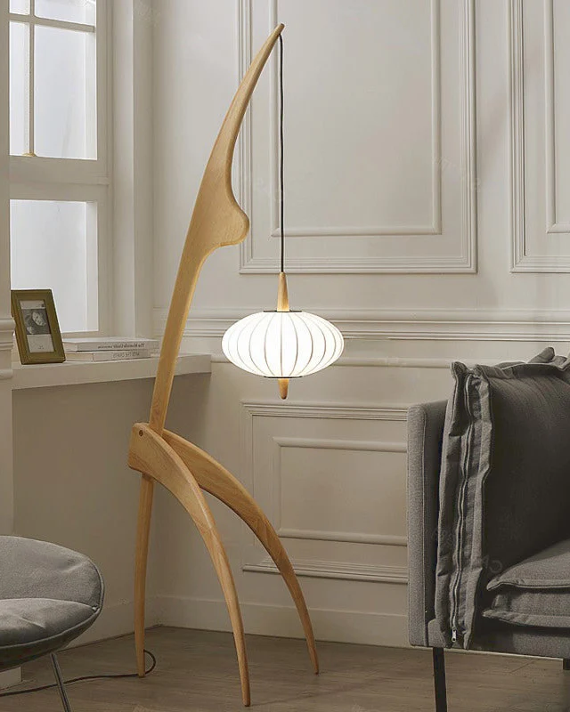 WOMO Flying Saucer Tripod Wood Floor Lamp-WM7136 - Image 12